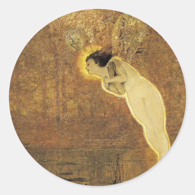 Pegatina Redonda Iris, Espíritu del Arcoiris (Anverso)