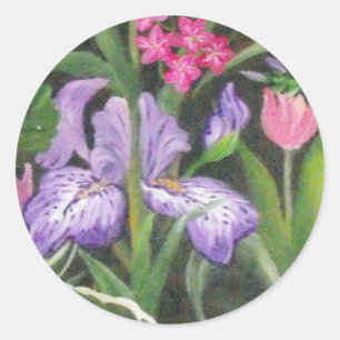 Pegatina Redonda Iris Garden de Julia