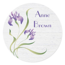 Iris Púrpura En Madera