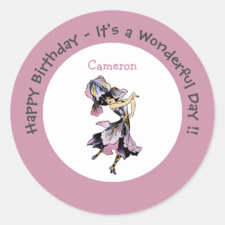 Pegatina Redonda Iris - Suministro de Fiesta de Flor de Flor capric