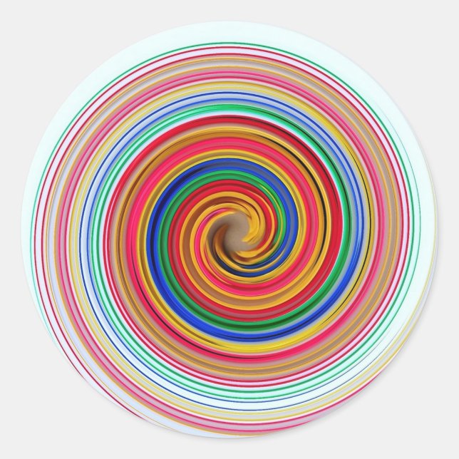 Pegatina Redonda Iris Swirls (Anverso)