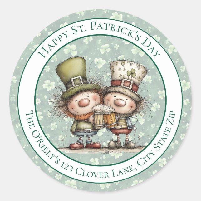 Pegatina Redonda Irish‑Inspired St. Patrick’s Day Envelope Seal (Anverso)