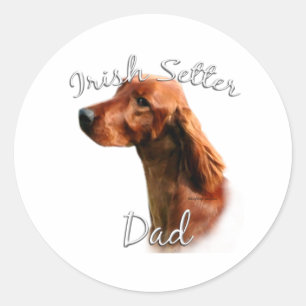 Pegatina Redonda Irish Setter Dad 2