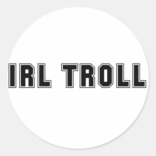 Pegatina Redonda IRL Troll (Anverso)