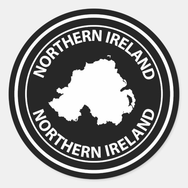 Pegatina Redonda Irlanda del Norte (Anverso)