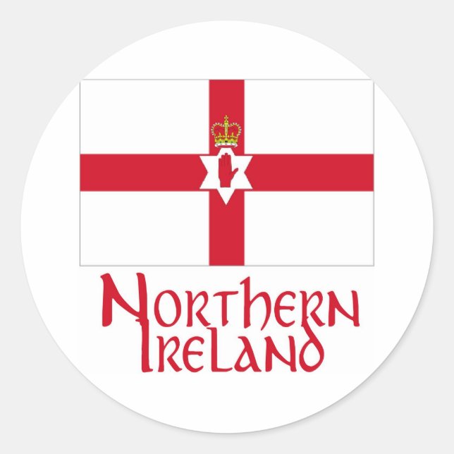 Pegatina Redonda Irlanda del Norte (Anverso)