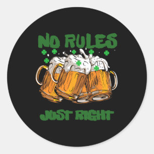Pegatina Redonda Irlanda divertida 4 hojas St Paddys
