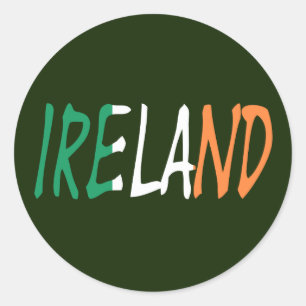Pegatina Redonda Irlanda en la mira por la bandera irlandesa