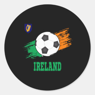 Pegatina Redonda Irlanda Fútbol Fútbol Irlandés Irlanda Fútbol 