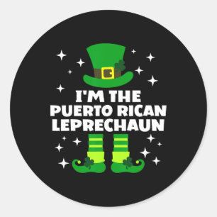 Pegatina Redonda Irlandés gracioso Leprechaun St Patricks Da