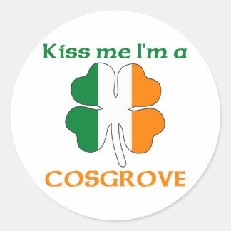 Pegatina Redonda Irlandés personalizado me besa, soy cocogrove