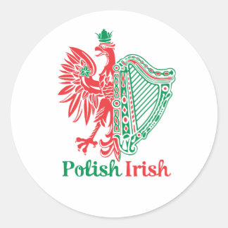 Pegatina Redonda Irlandés polaco
