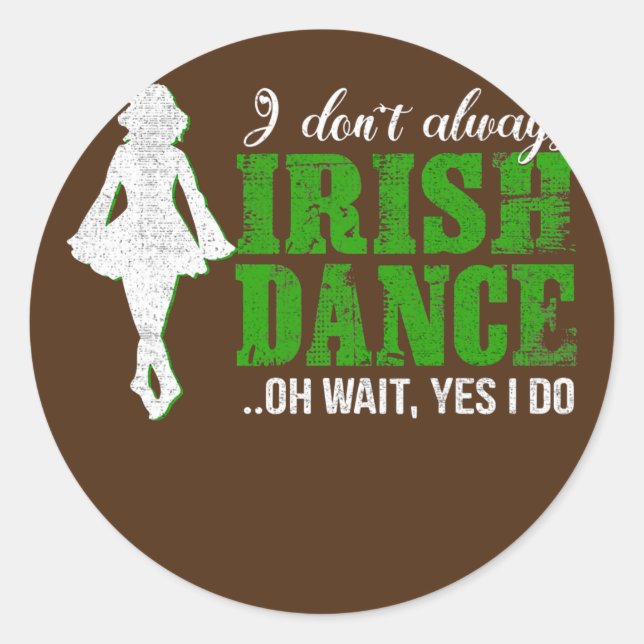 Pegatina Redonda Irlandés Step Dance Chica Irlanda bailando danza i (Anverso)