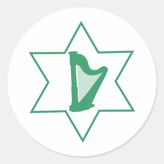 Pegatina Redonda Irlandés y judío (Anverso)