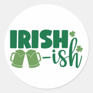 Pegatina Redonda ☘️ irlandés y orgulloso