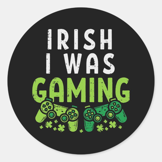 Pegatina Redonda Irlandés, yo estaba jugando graciosamente en St Pa (Anverso)