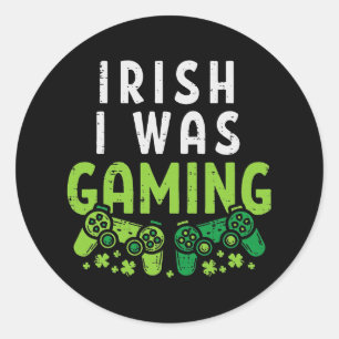 Pegatina Redonda Irlandés, yo estaba jugando graciosamente en St Pa