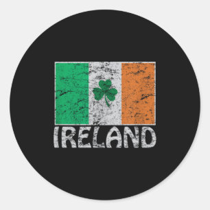 Pegatina Redonda Irlandesa & Compañía de la Bandera de Irlanda