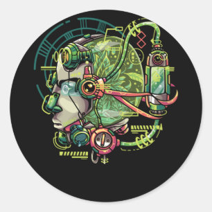 Pegatina Redonda IRobot Go Green