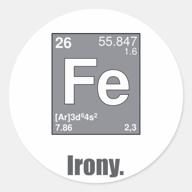 Pegatina Redonda Ironía (Anverso)