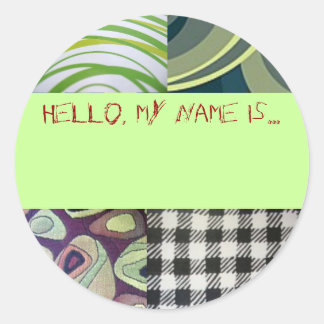 Pegatina Redonda Irónico botón "Hola, mi nombre es..."