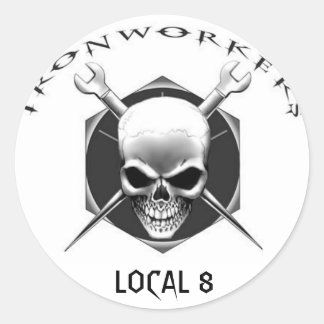 Pegatina Redonda IRONWORKLL Local 8