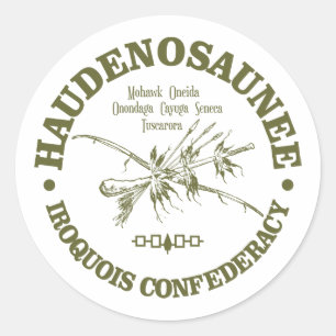 Pegatina Redonda Iroquois Confederacy (Haudenosaunee)