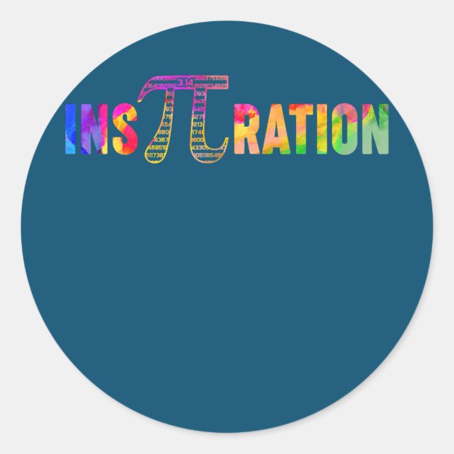 Pegatina Redonda Irracional Número 3 14 Física Matemática Pi Day (Anverso)