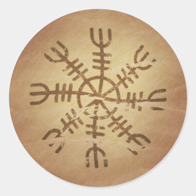 Pegatina Redonda Irresistibilidad Viejos encantos Mágicos Islandese (Anverso)