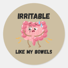 Pegatina Redonda Irritable Como Mis Intestinos