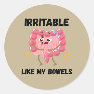 Pegatina Redonda Irritable Como Mis Intestinos