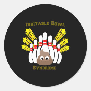 Pegatina Redonda Irritable Síndrome Bowl Bowl T Shirt
