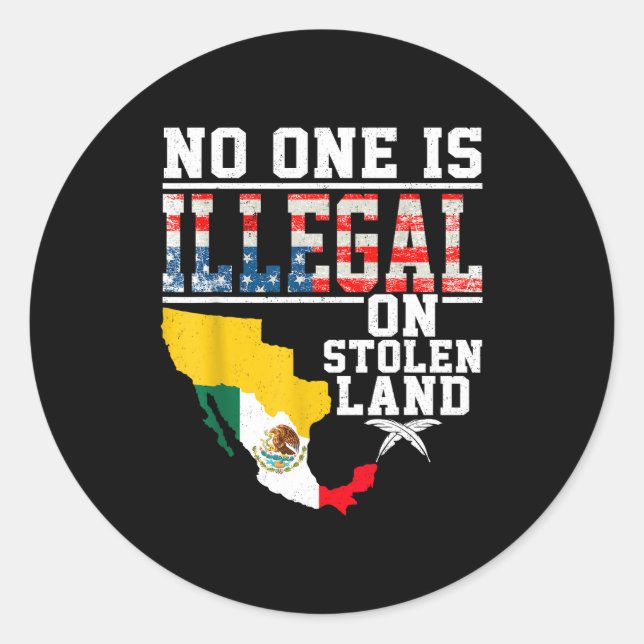 Pegatina Redonda Is Illegal On Stolen Land Native Americans  (Anverso)