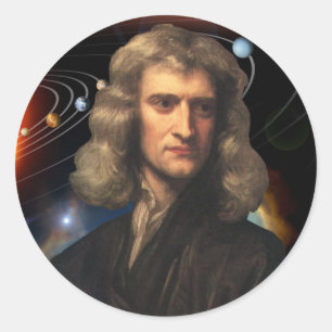 Pegatina Redonda Isaac Newton