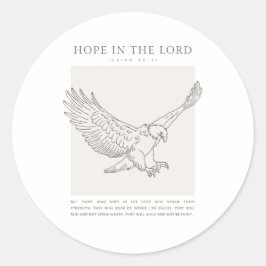 Pegatina Redonda Isaías 40:31 Esperanza en el Señor