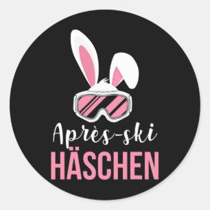 Pegatina Redonda Ischgl Après-ski Bunny Esquí Snowboard