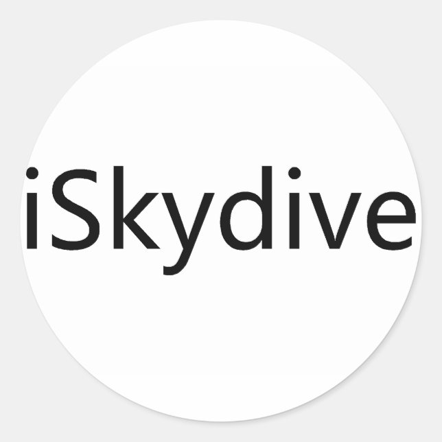 Pegatina Redonda iSkydive (Anverso)