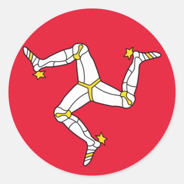 Pegatina Redonda isla de hombre (Anverso)