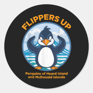 Pegatina Redonda Isla de los Oídos: Protesta en Pingüino Contra El