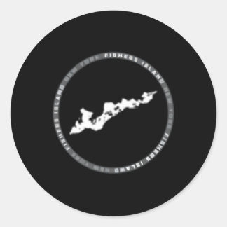 Pegatina Redonda Isla de los Pescadores Nueva York