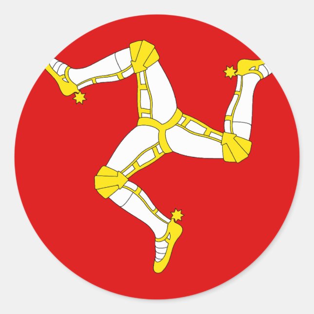 Pegatina Redonda Isla de Man (Anverso)