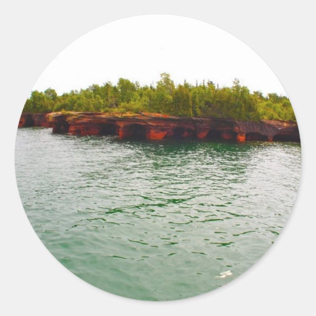 Pegatina Redonda Isla del diablo (Anverso)