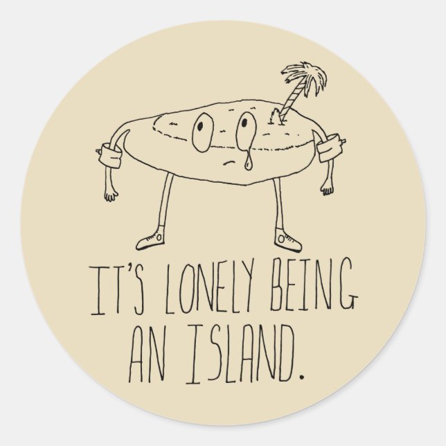 Pegatina Redonda Isla personalizado (Anverso)