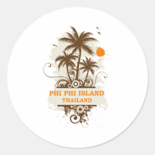 Pegatina Redonda Isla Phi Phi Tailandia
