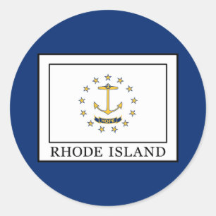 Pegatina Redonda Isla Rhode