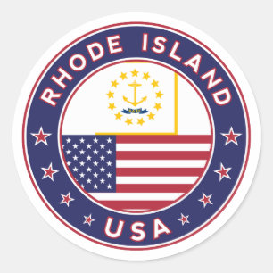 Pegatina Redonda Isla Rhode