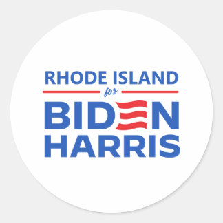 Pegatina Redonda Isla Rhode para Biden Harris