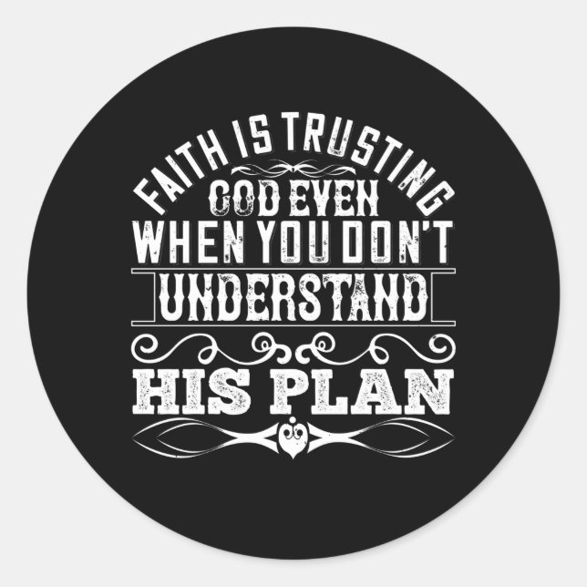 Pegatina Redonda Islam - La fe es confianza en Dios (Anverso)