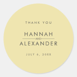 Pegatina Redonda Island Citrus Yellow Wedding Favor Stickers