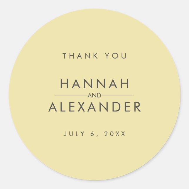 Pegatina Redonda Island Citrus Yellow Wedding Favor Stickers (Anverso)